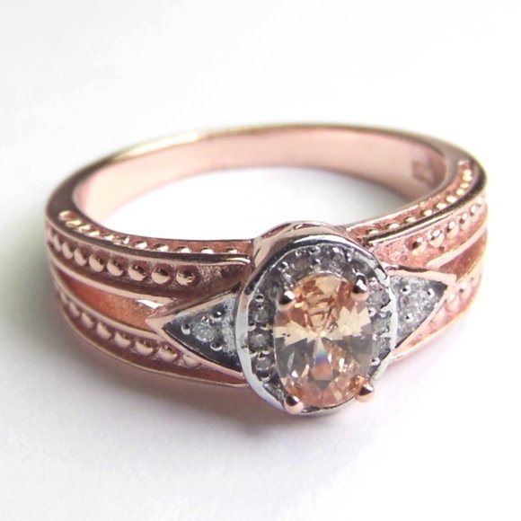 Engagement 1.20ct Simulated MORGANITE Silver Ring